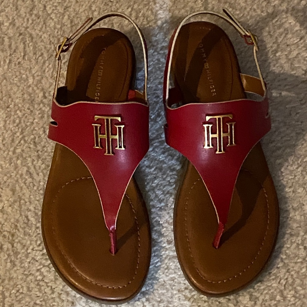 Tommy Hilfiger Sandals Size 8 Red - Picture 12 of 15